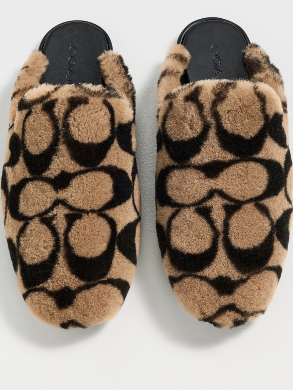 COACH Tan and Black Signature Slides -Brand New With Tags on Bottom